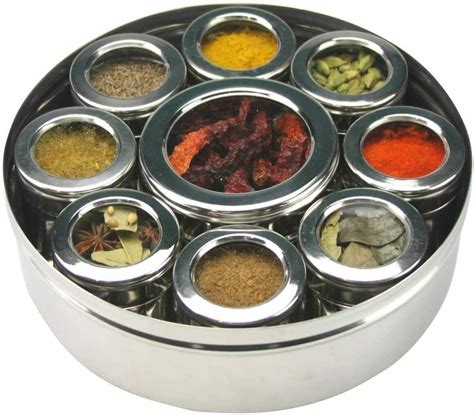 stainless steel indian spice container